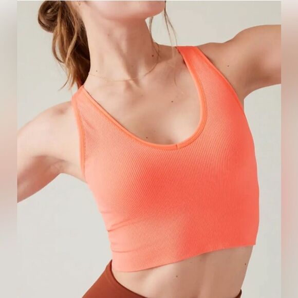 NWT Athleta Aurora Crop Rib Tank 1X. Sunset Glow - Picture 1 of 6